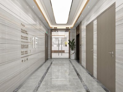 现代酒店电梯间3D模型下载